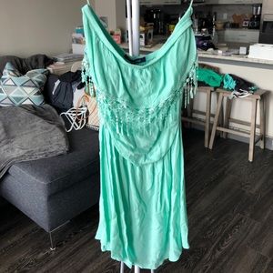 Strapless seafoam/mint green sundress